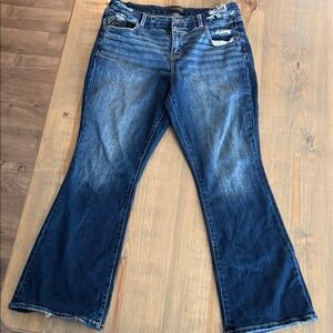 Buckle Black Dark Blue Flare Women's Jeans